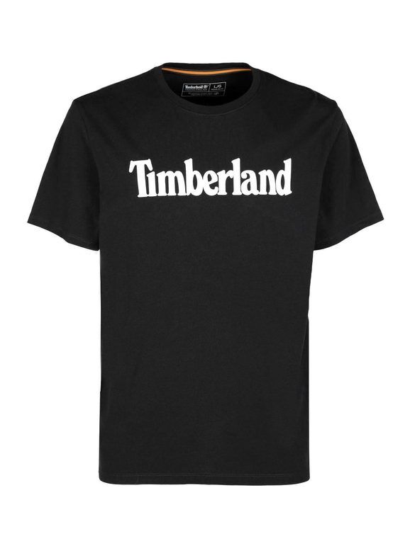 Timberland T-shirt uomo in cotone biologico con scritta T-Shirt e Top uomo Nero taglia XXL