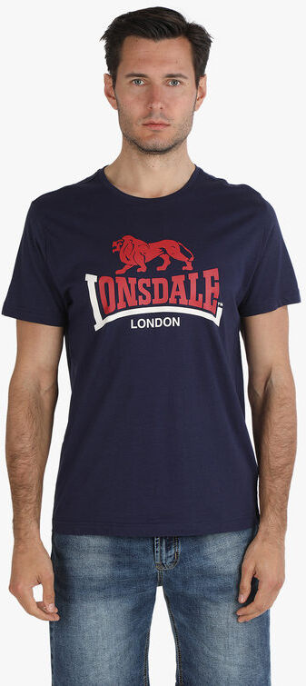 Lonsdale T-shirt uomo in cotone con stampa T-Shirt Manica Corta uomo Blu taglia XL