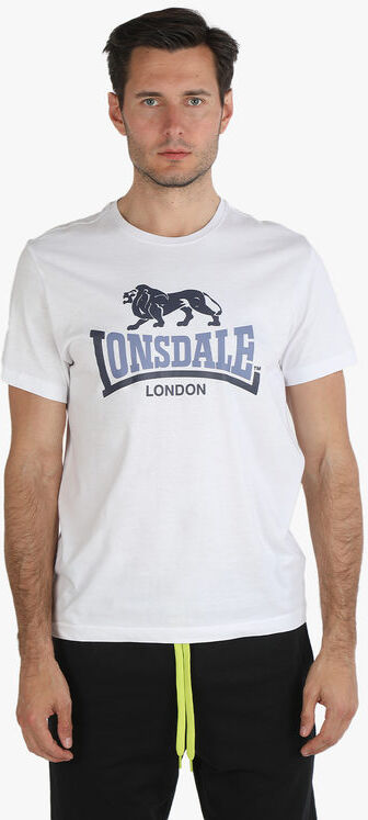 Lonsdale T-shirt uomo in cotone con stampa T-Shirt Manica Corta uomo Bianco taglia M