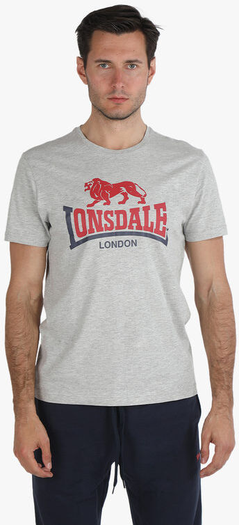 Lonsdale T-shirt uomo in cotone con stampa T-Shirt Manica Corta uomo Grigio taglia M