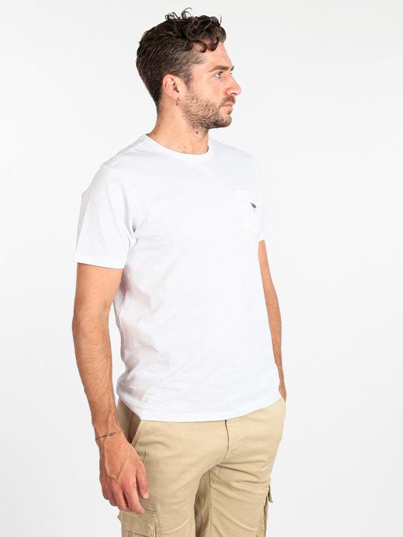 Corso Da Vinci T-shirt uomo in cotone con taschino T-Shirt Manica Corta uomo Bianco taglia XL
