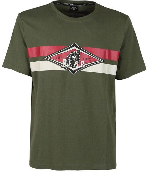 Bear T-shirt uomo in cotone T-Shirt Manica Corta uomo Verde taglia M