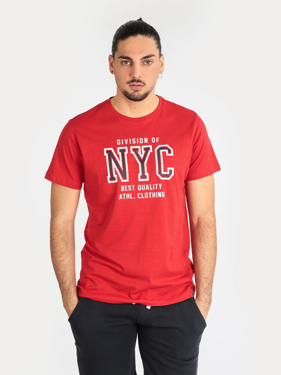 Athl Dpt T-shirt uomo manica corta con scritta T-Shirt Manica Corta uomo Rosso taglia XXL