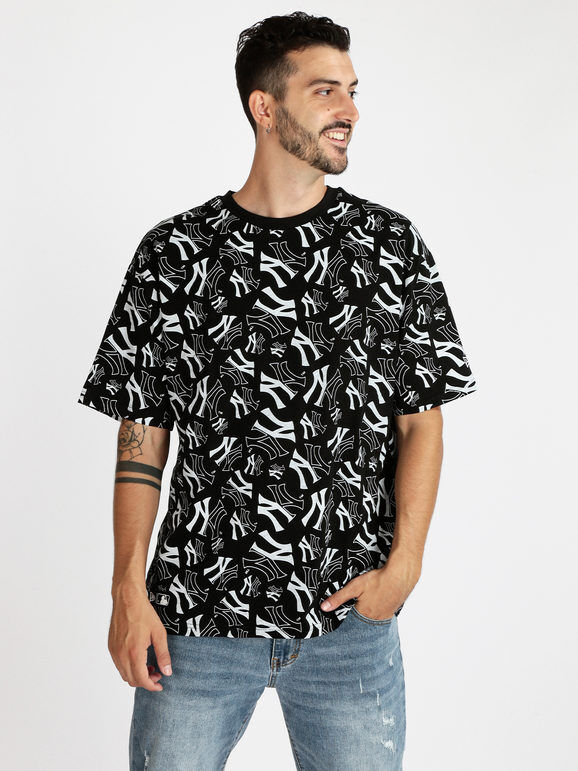 New Era T-shirt uomo manica corta con stampe T-Shirt Manica Corta uomo Nero taglia L