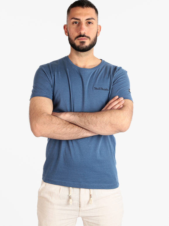 Renato Balestra T-shirt uomo manica corta in cotone T-Shirt Manica Corta uomo Blu taglia 3XL