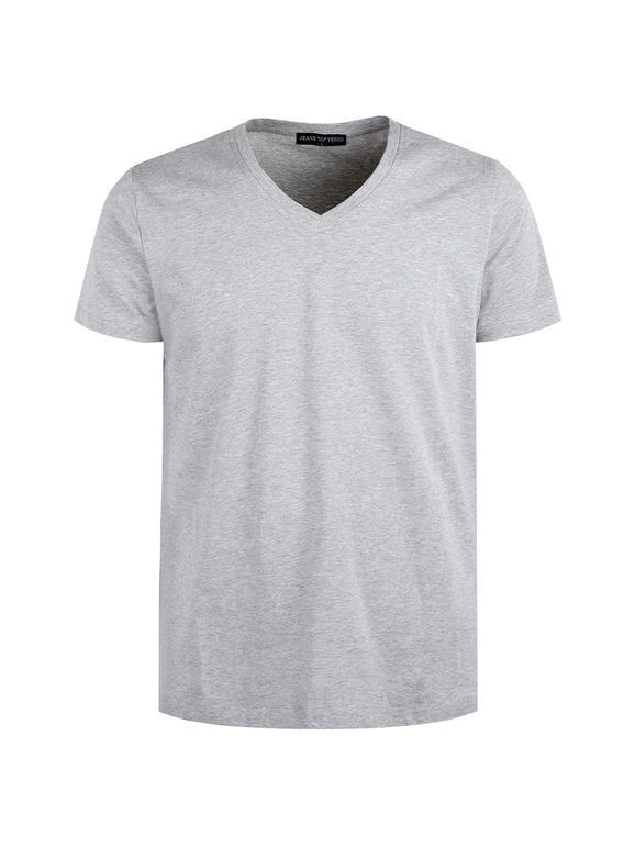 Jeans Yesed T-shirt uomo scollo a V in cotone T-Shirt Manica Corta uomo Grigio taglia XL