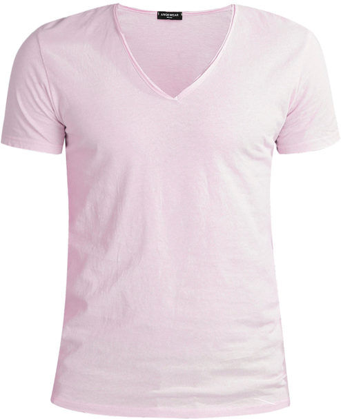 Ange Wear T-shirt uomo scollo a V T-Shirt Manica Corta uomo Rosa taglia XXL