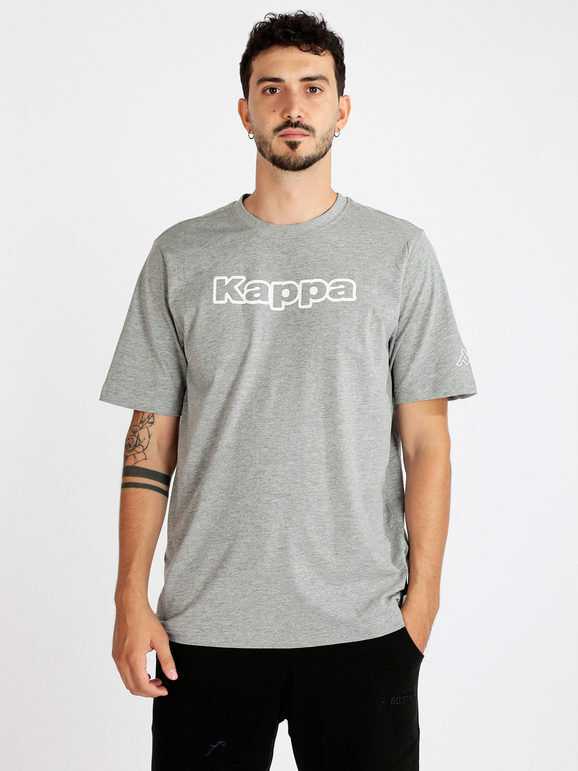 Kappa T-shirt uomo slim fit in cotone T-Shirt Manica Corta uomo Grigio taglia L