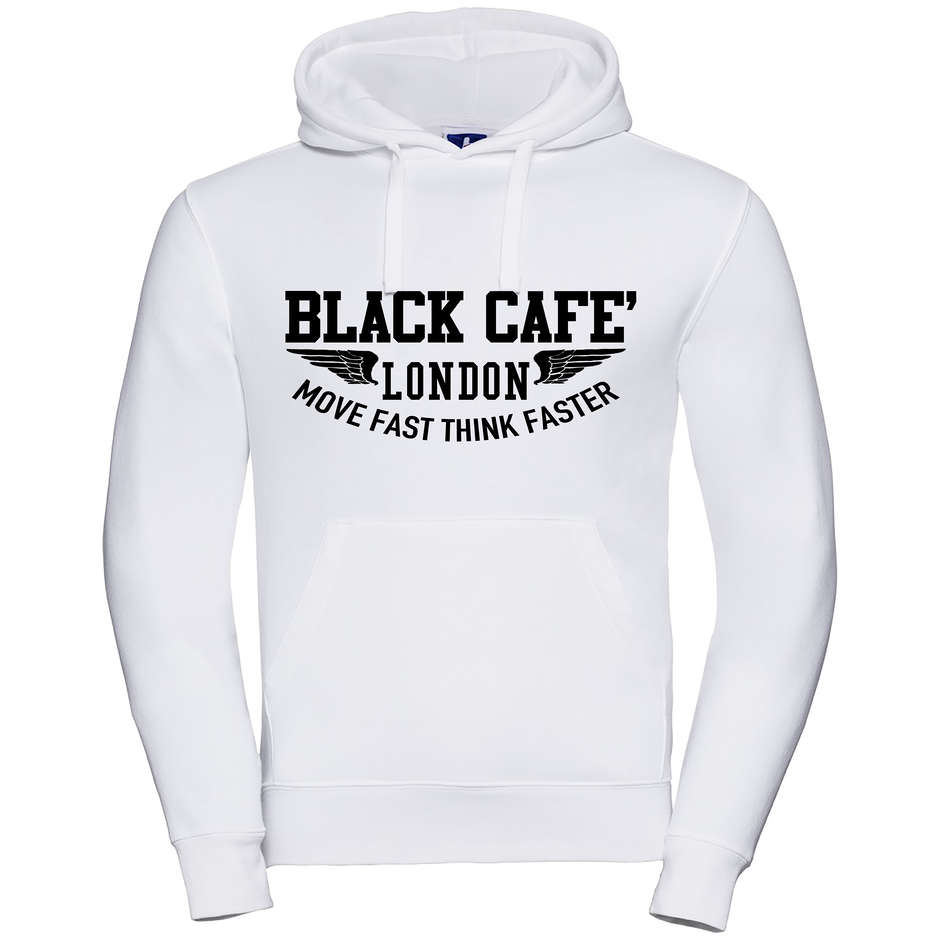 Felpa Black Cafè London 2.0 Con Cappuccio Stampata Bianco Ne taglia S