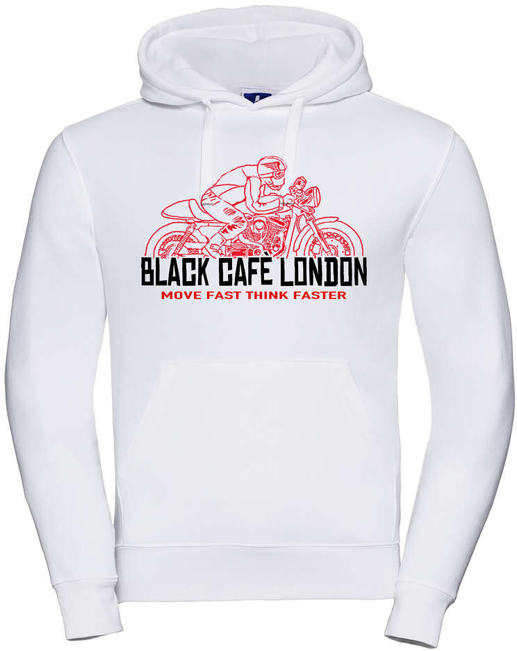 Felpa Black Cafè London 2.0 Con Cappuccio Stampata Bianco Ro taglia 2X