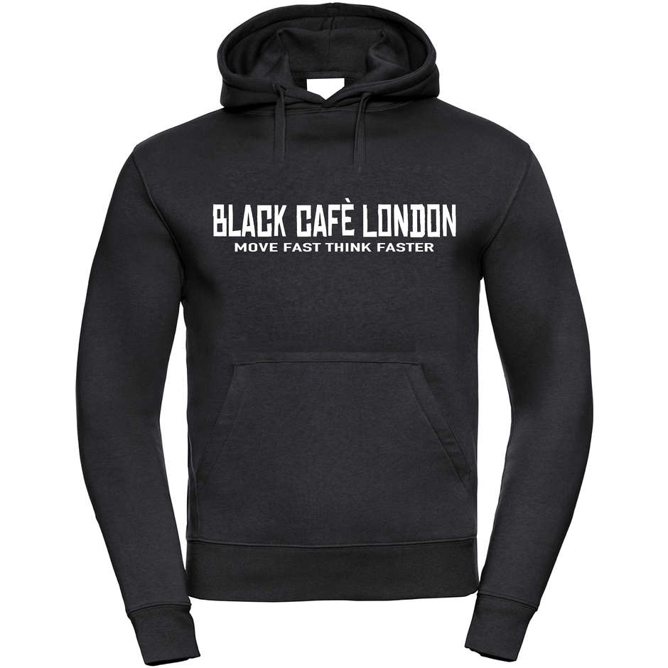 Felpa Black Cafè London 2.0 Con Cappuccio Stampata Nero Bian taglia XL