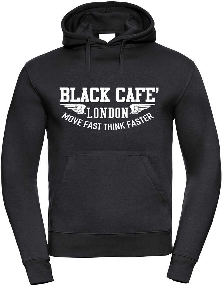 Felpa Black Cafè London 2.0 Con Cappuccio Stampata Nero Bian taglia XL