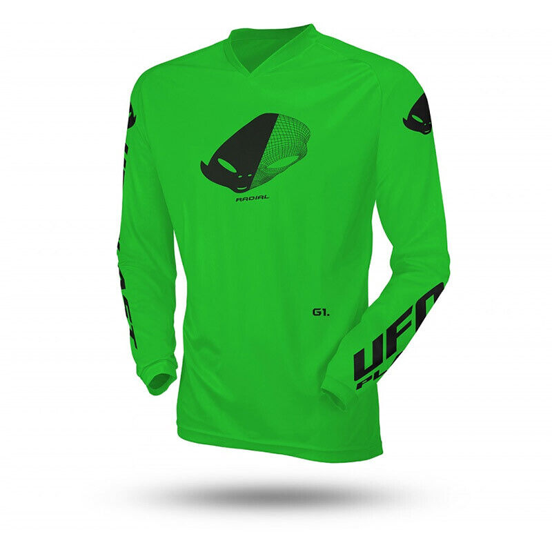 Maglia Moto Cross Enduro da Bambino Ufo SLIM RADIAL Verde Fl taglia XX