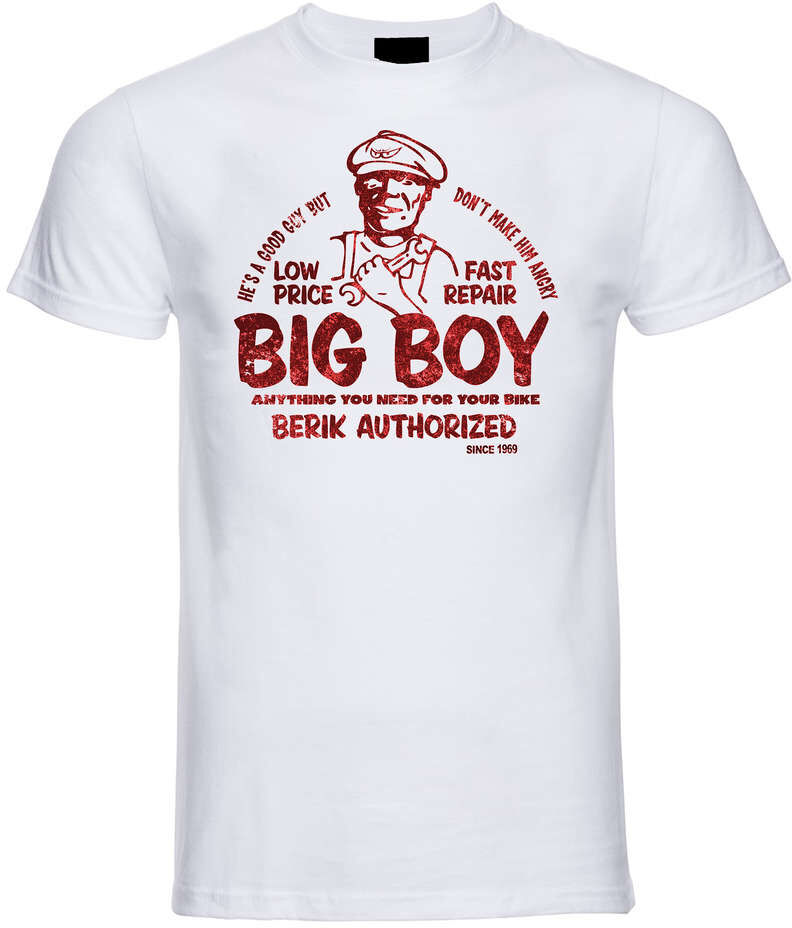 T-Shirt Berik 2.0 Bianca Big Boy Girocollo Stampa Rossa taglia L