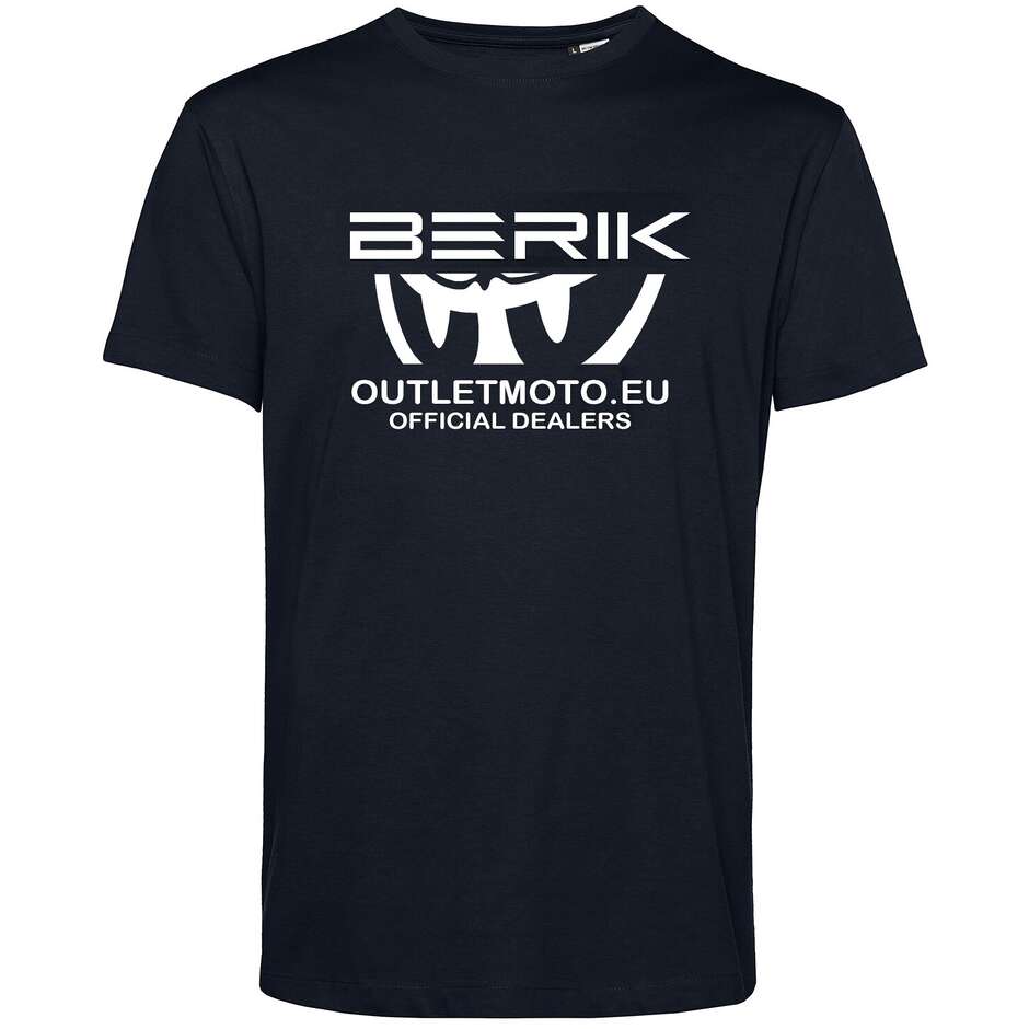 T-Shirt Berik Girocollo Outletmoto 2 Stampata Nera Logo Bian taglia XL