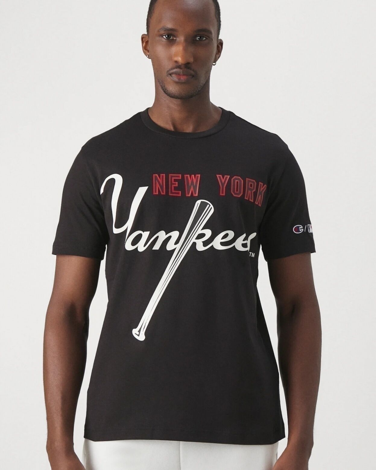 Champion T-shirt maglia maglietta UOMO Nero Major League Baseball Yankees