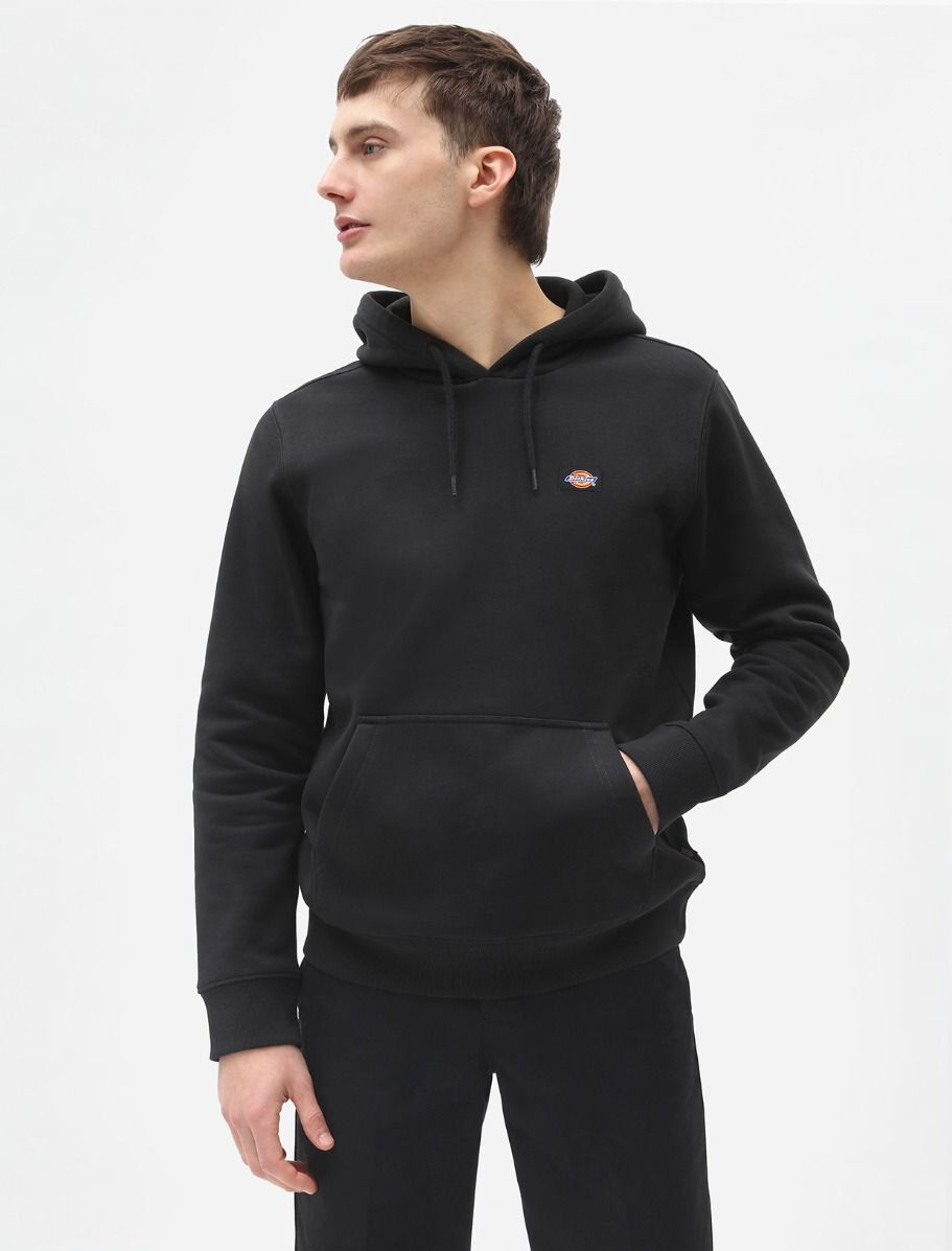 Dickies Felpa Cappuccio Hoodie UOMO Oakport Nero Tasche senza zip