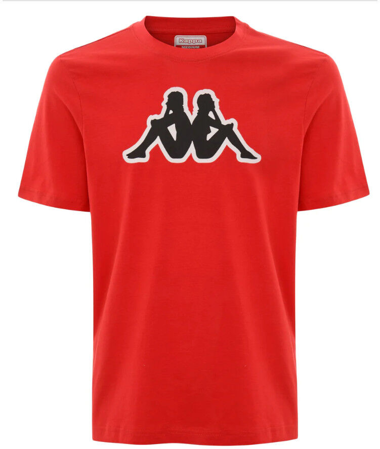 Kappa T-shirt maglia maglietta UOMO Banda 222 Rosso LOGO ZOBI Cotone Jersey