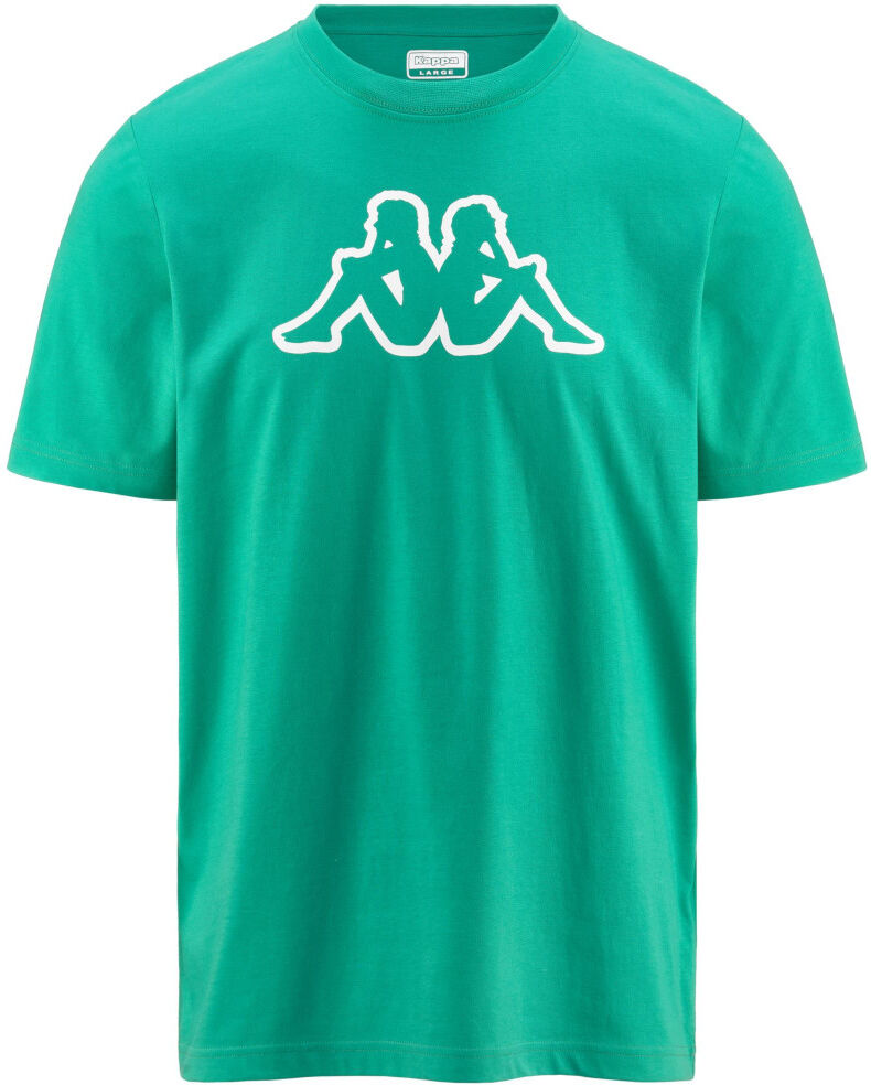 Kappa T-shirt maglia maglietta UOMO Verde LOGO CROMEN Cotone