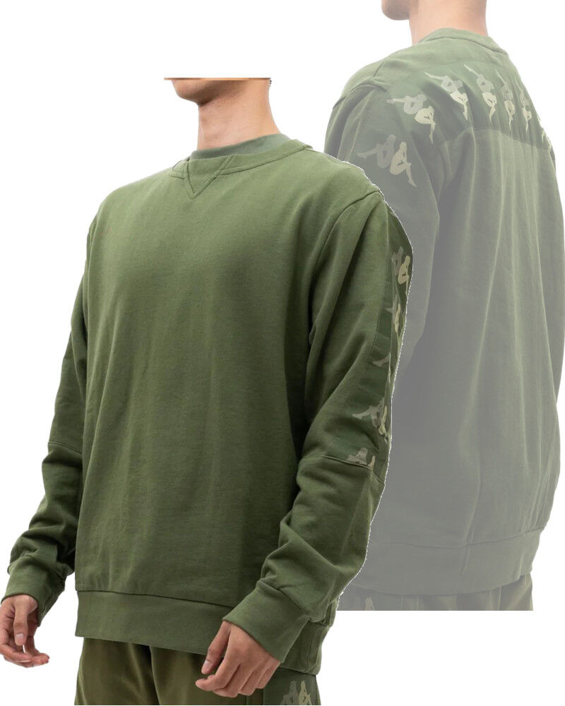 Kappa Felpa Girocollo pullover crew UOMO Banda 222 Verde Parsley 10 ENIKO