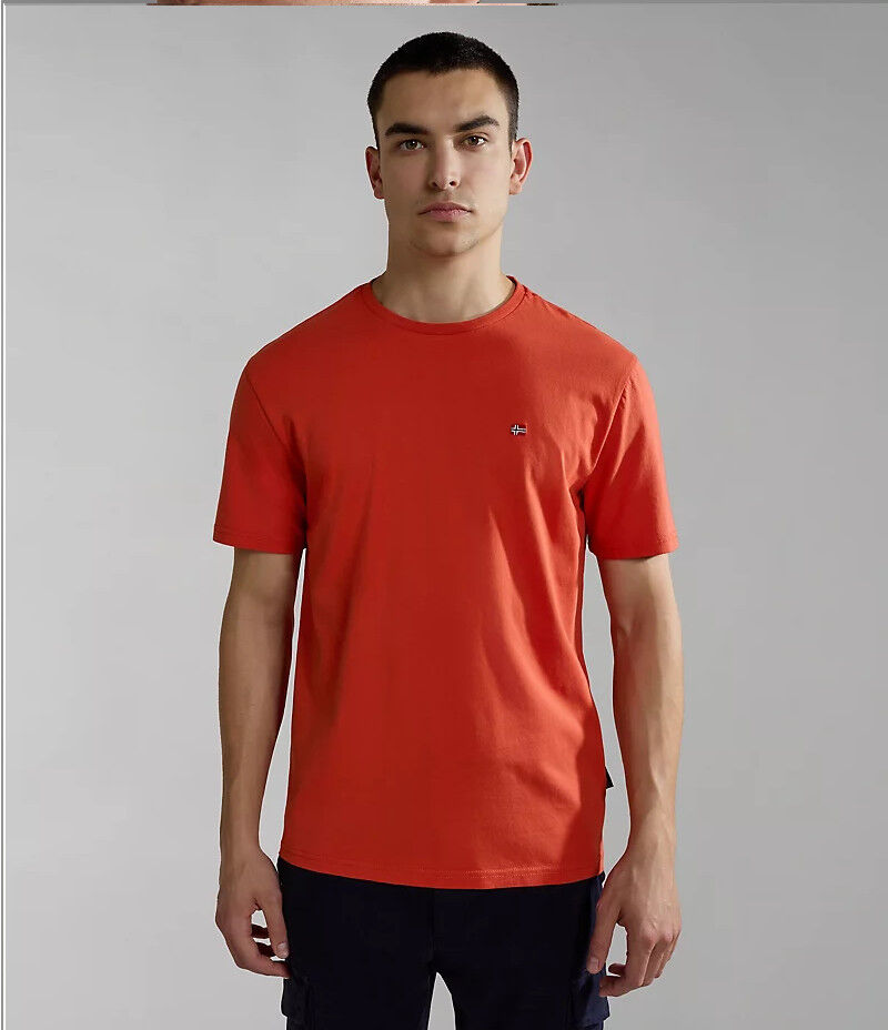 Napapijri T-shirt maglia maglietta UOMO Rosso Salis SS Cotone Lifestyle