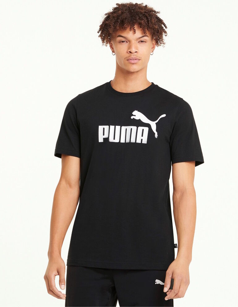 Puma T-shirt maglia maglietta UOMO Nero ESS Logo Tee Cotone