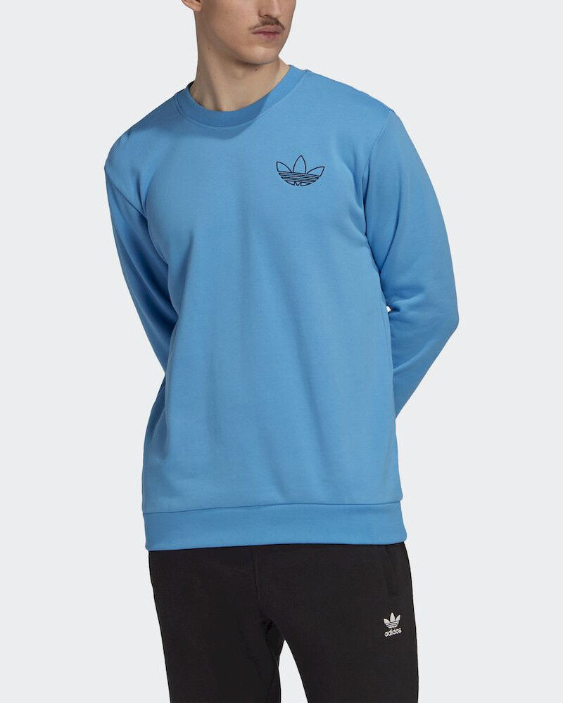 adidas Originals Felpa Sportiva UOMO Trefoil Blu Trefoil Series Style Crew