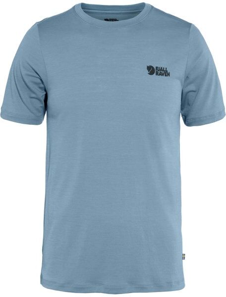 Fjällräven Abisko Wool Logo SS M - T-shirt - uomo Light Blue S