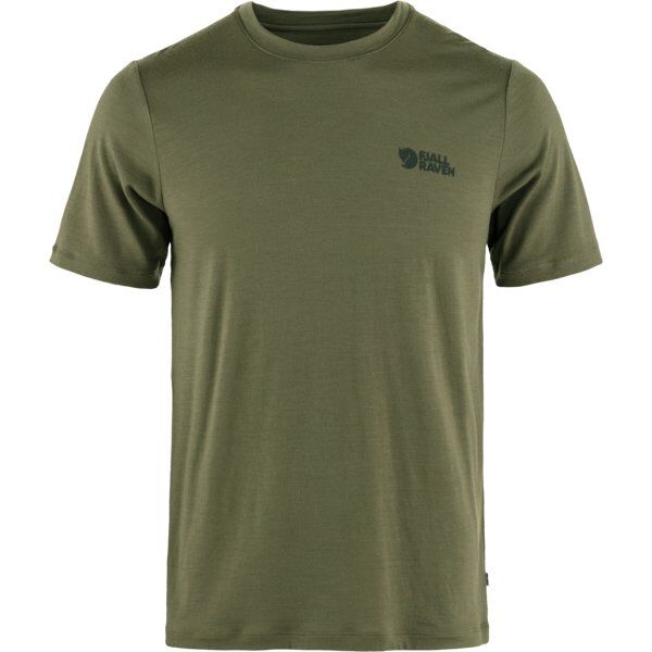 Fjällräven Abisko Wool Logo SS M - T-shirt - uomo Dark Green XL