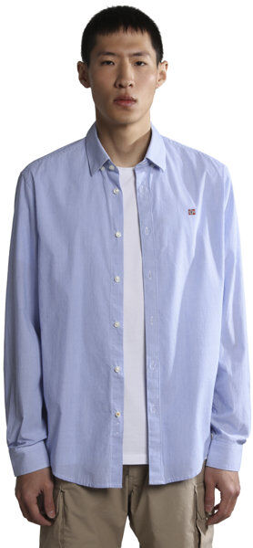 Napapijri Graie - camicia maniche lunghe - uomo Light Blue/White 3XL