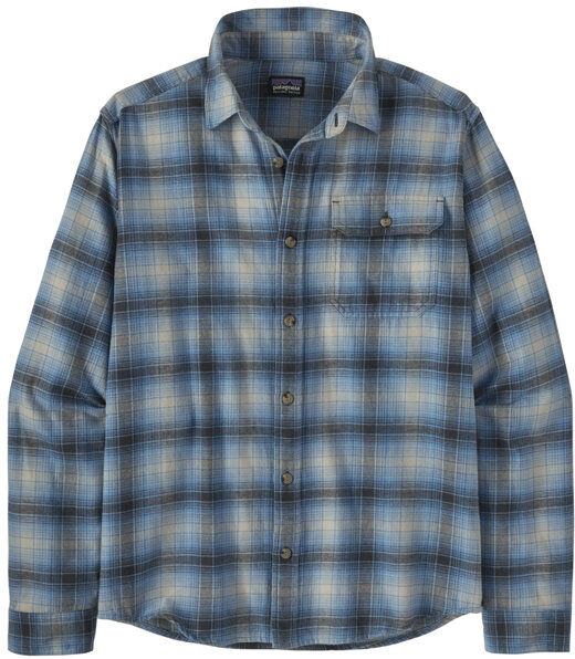 Patagonia Ms L/S LW Fjord Flannel - camicia maniche lunghe - uomo Light Blue/Grey S