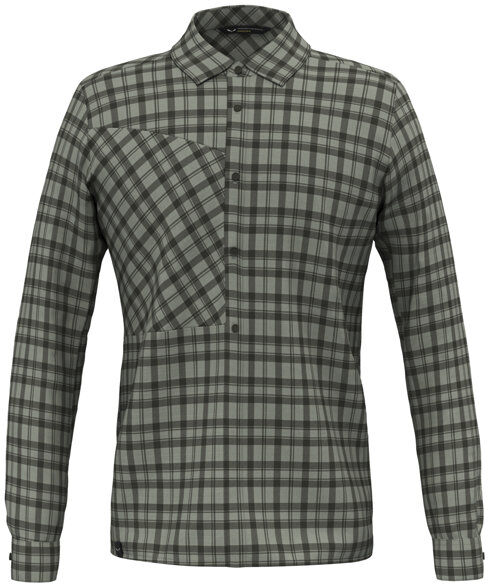 Salewa Fanes Flannel 5PL W L/S - camicia maniche lunghe - uomo Grey/Dark Green 46