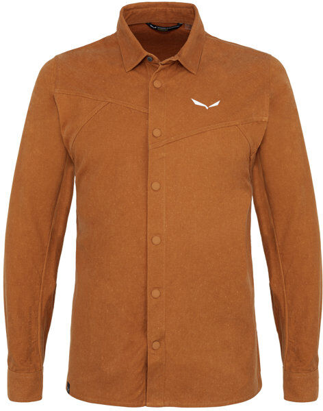 Salewa Fanes Hemp M L/S - camicia maniche lunghe - uomo Dark Orange/White 46