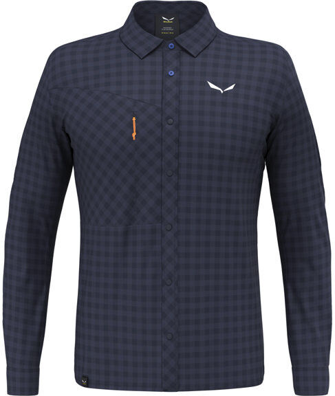 Salewa Puez Dry M L/S - camicia maniche lunghe - uomo Dark Blue/Orange 48