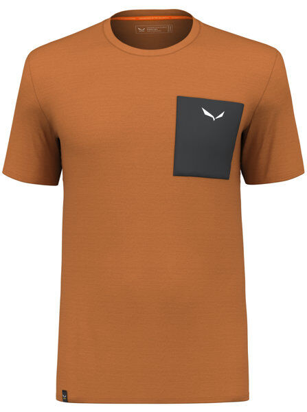 Salewa Pure Logo Pocket Am - T-shirt trekking - uomo Orange/Black 46