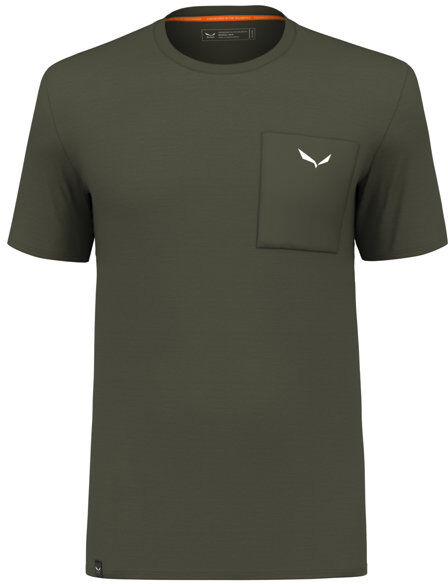 Salewa Pure Logo Pocket Am - T-shirt trekking - uomo Dark Green 46