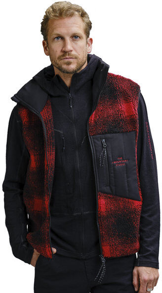 The Mountain Studio Rocky Mountain Check Vest M - gilet in pile - uomo Red/Black L