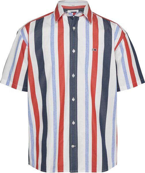 Tommy Jeans camicia a maniche corte - uomo White/Blue/Red S