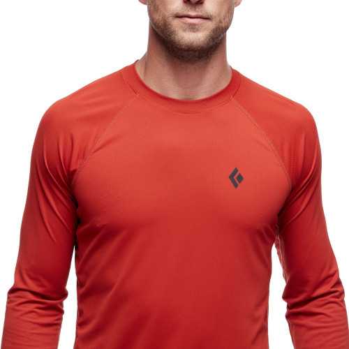 Black Diamond Intimo / t-shirt m alpenglow ls crew red rock maglietta filtro uv50+ red rock s