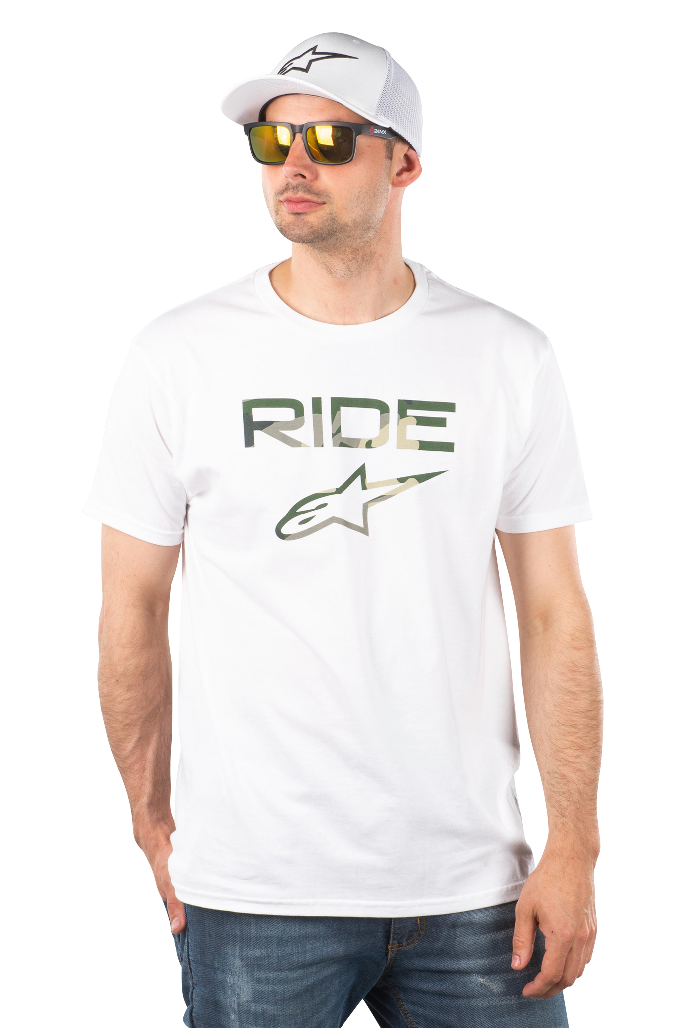 Alpinestars T-Shirt  Ride 2.0 Camo Bianca