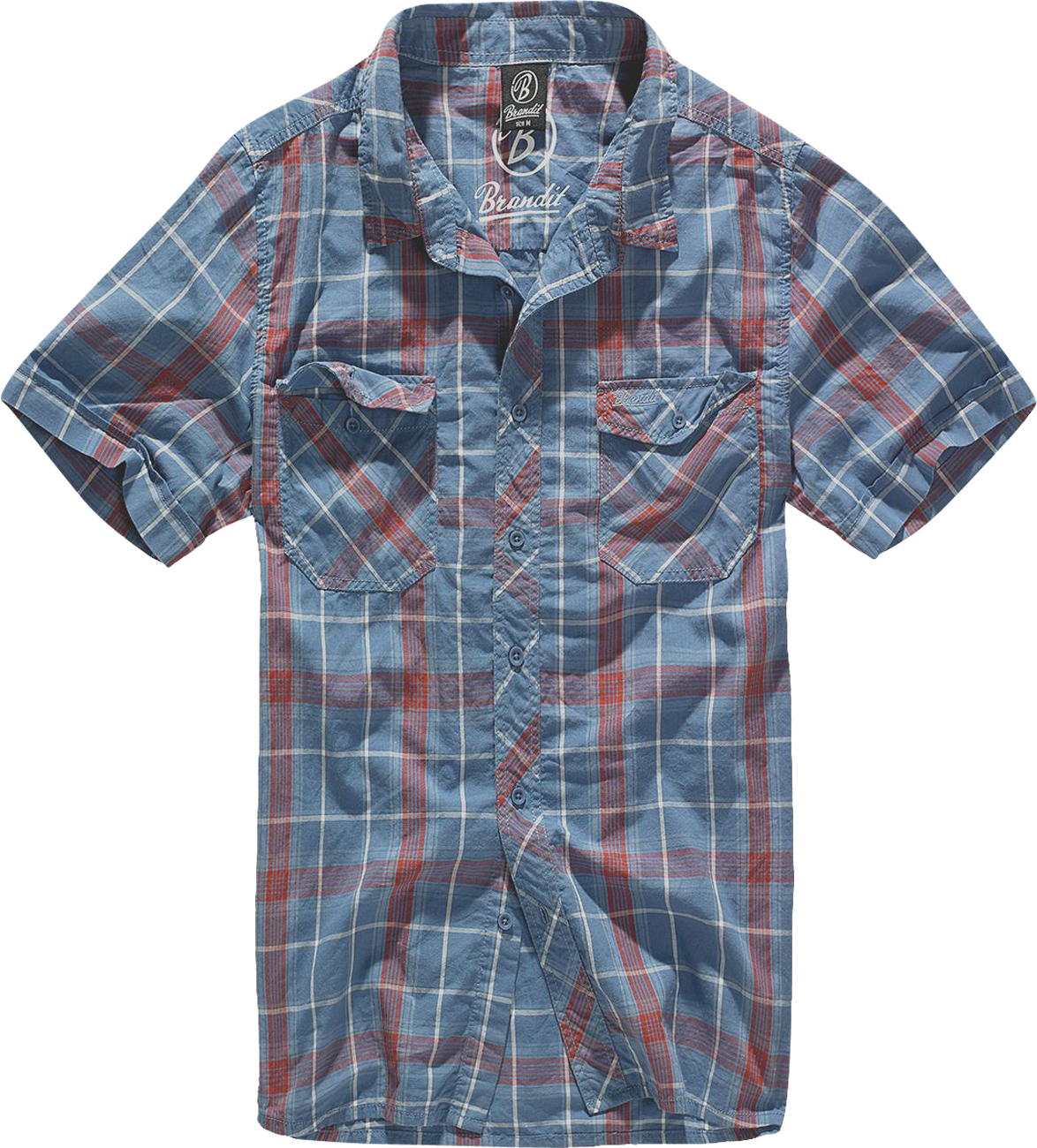 Brandit Camicia  Roadstar Rosso-Blu