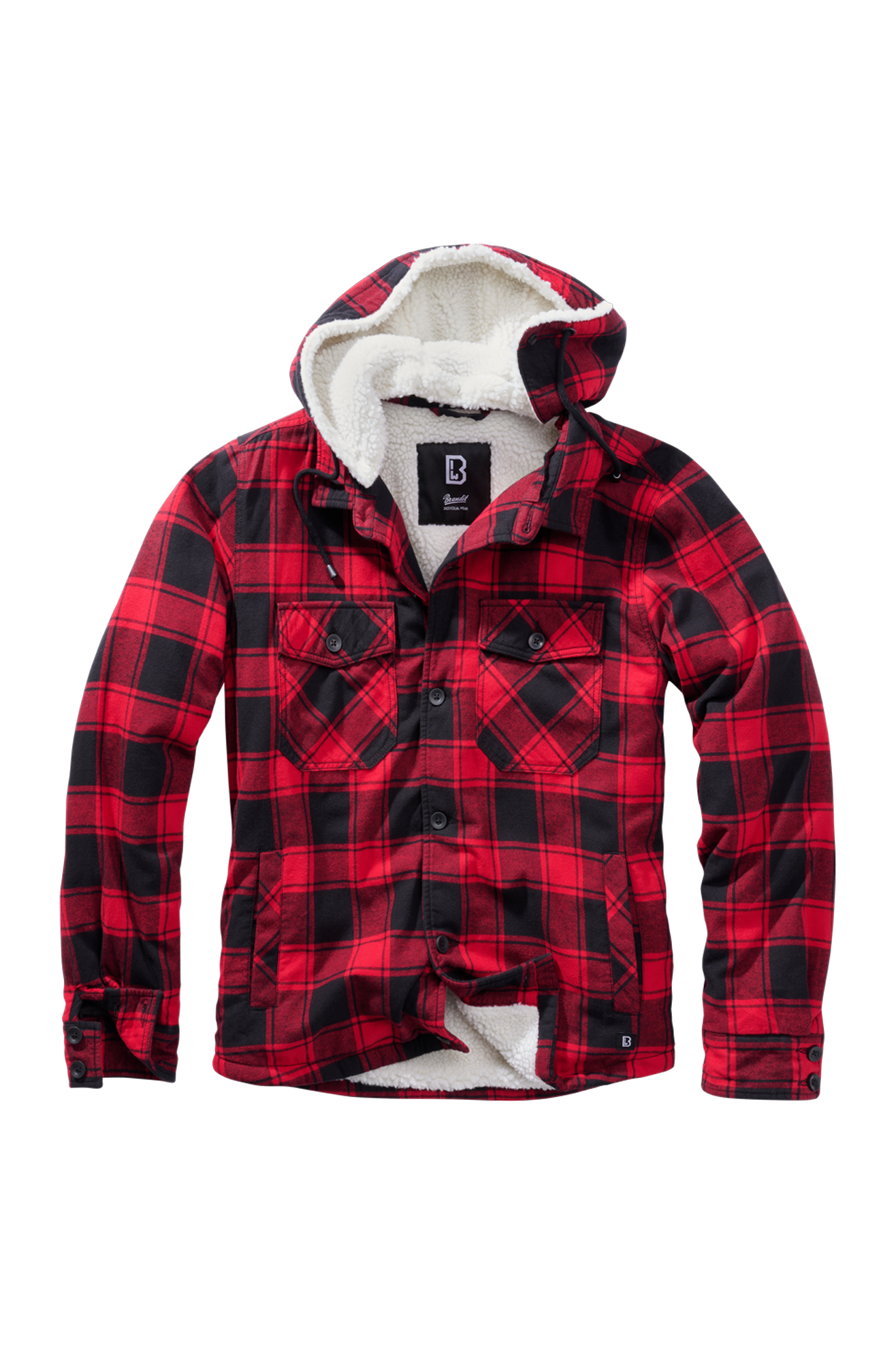 Brandit Giacca  Lumber Hooded Rosso-Nero