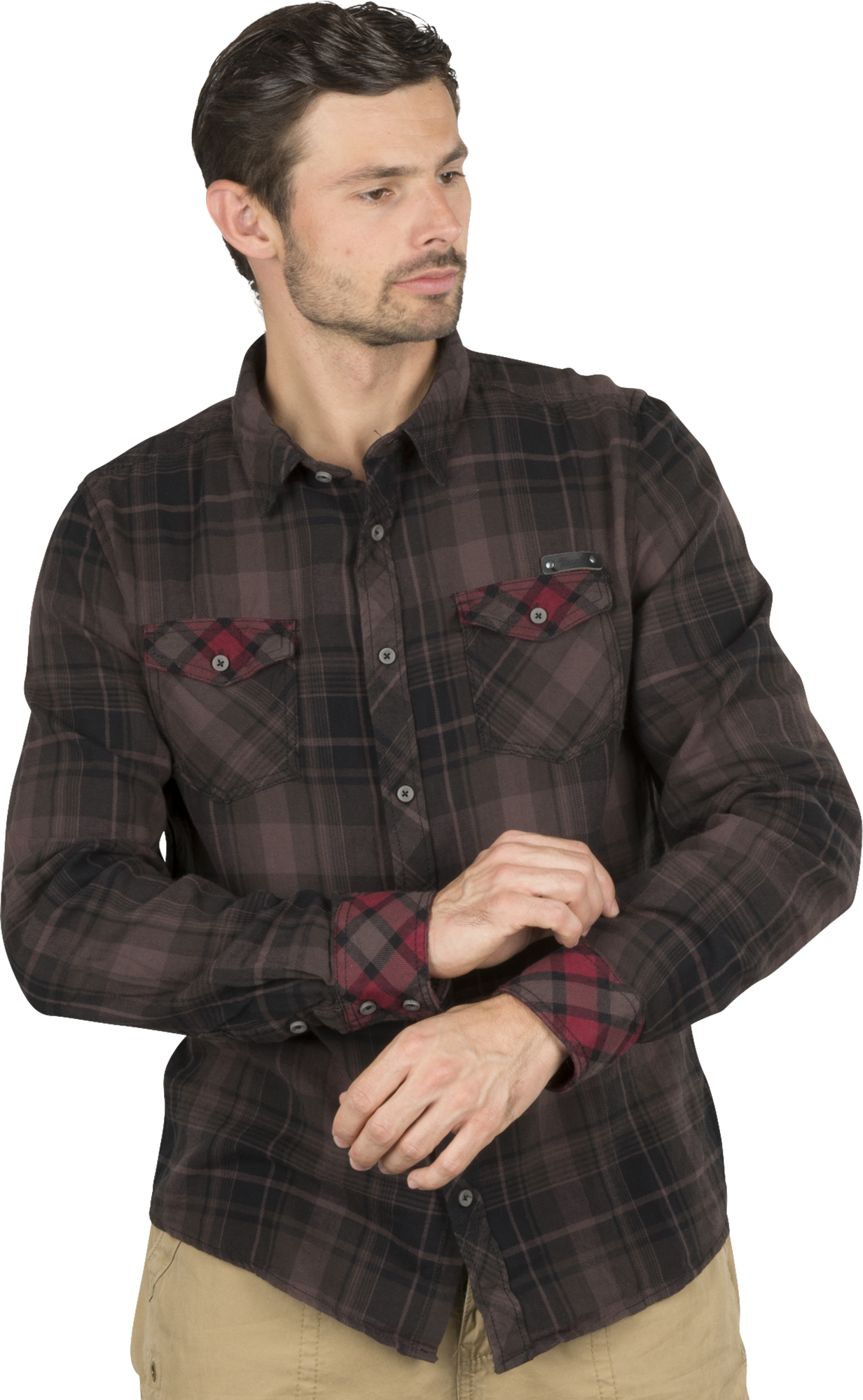 Brandit Camicia  Checkshirt Duncan Marrone-Nero