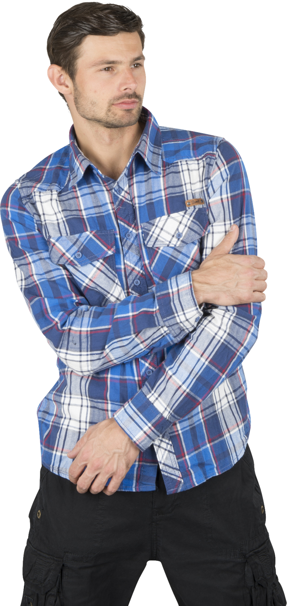 Brandit Camicia  Checkshirt Blu Scura