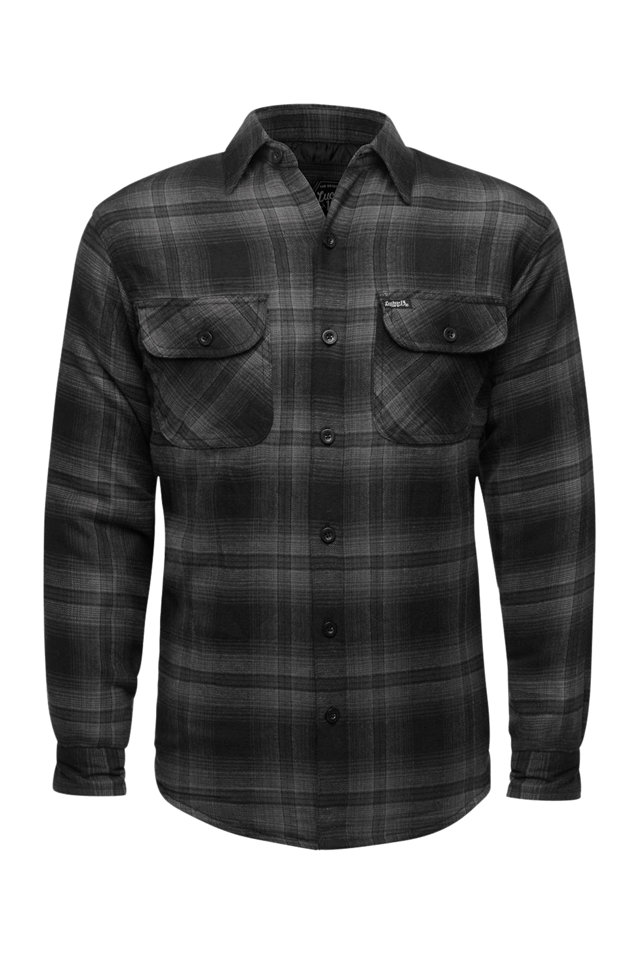 Lucky 13 Camicia in Flanella  Shocker con Fodera Grigio-Nero