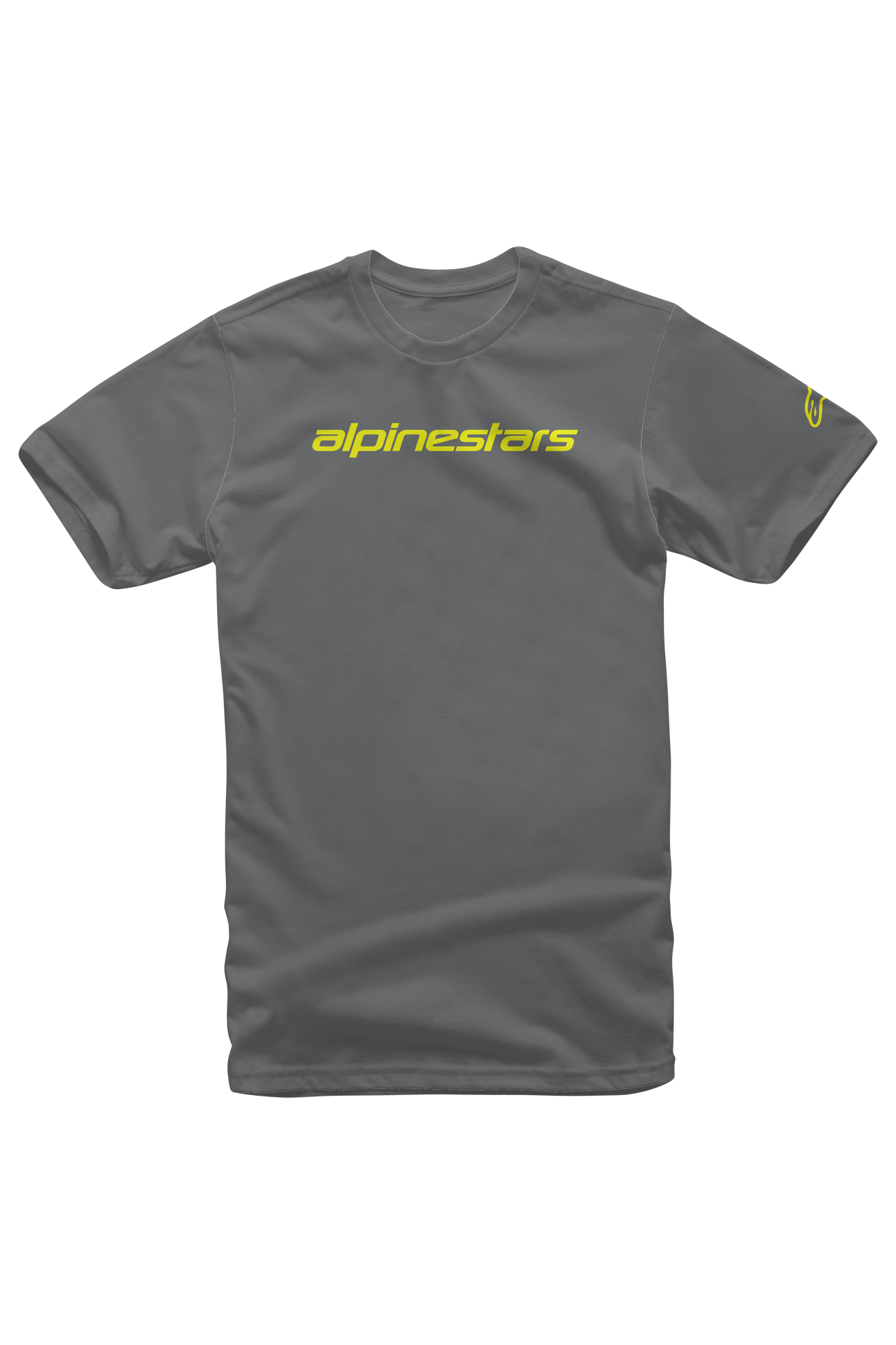 Alpinestars T-Shirt  Linear Wordmark Carbone-Giallo Fluo