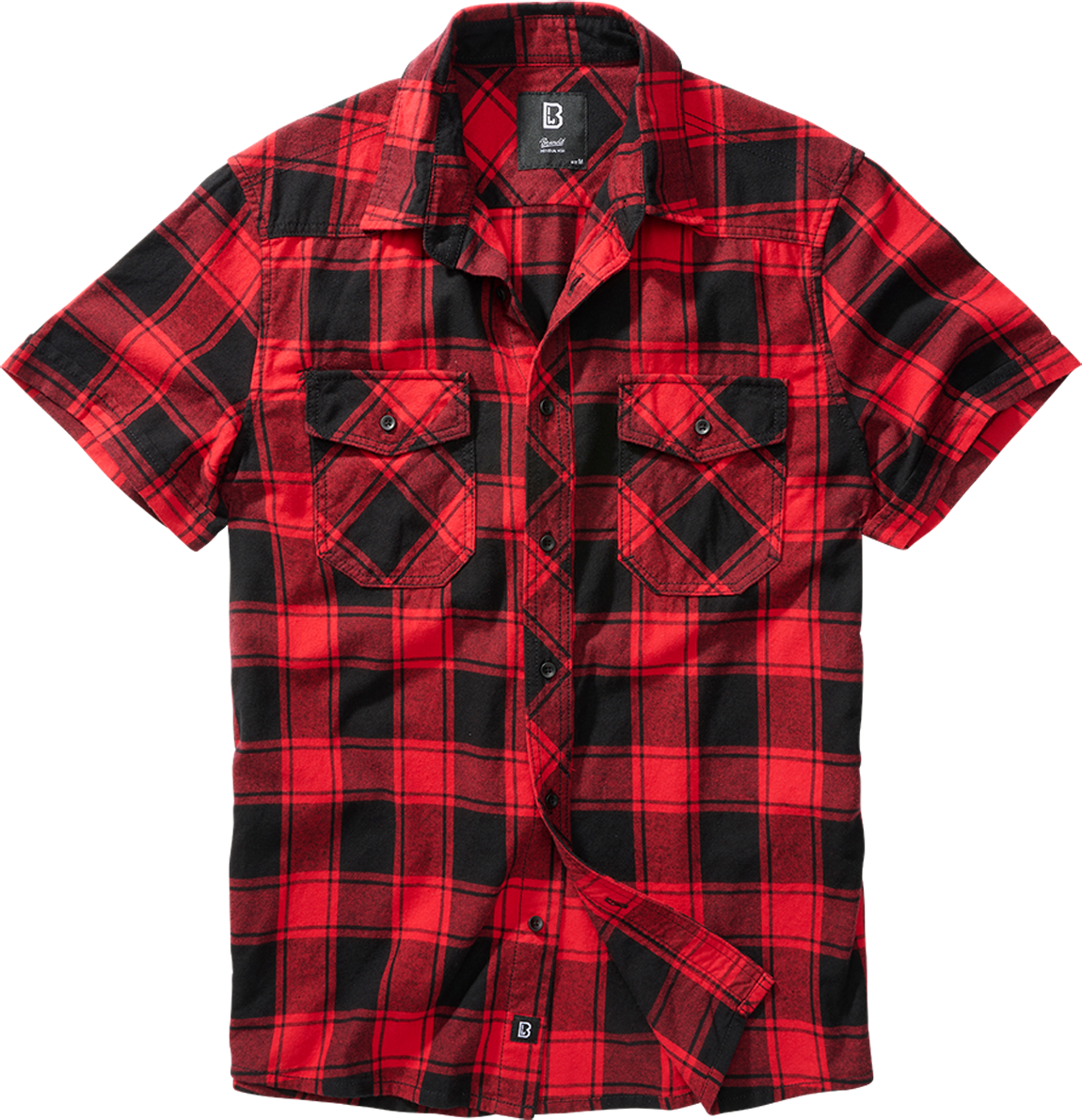 Brandit Camicia  Check Halfsleeve Rosso-Nero