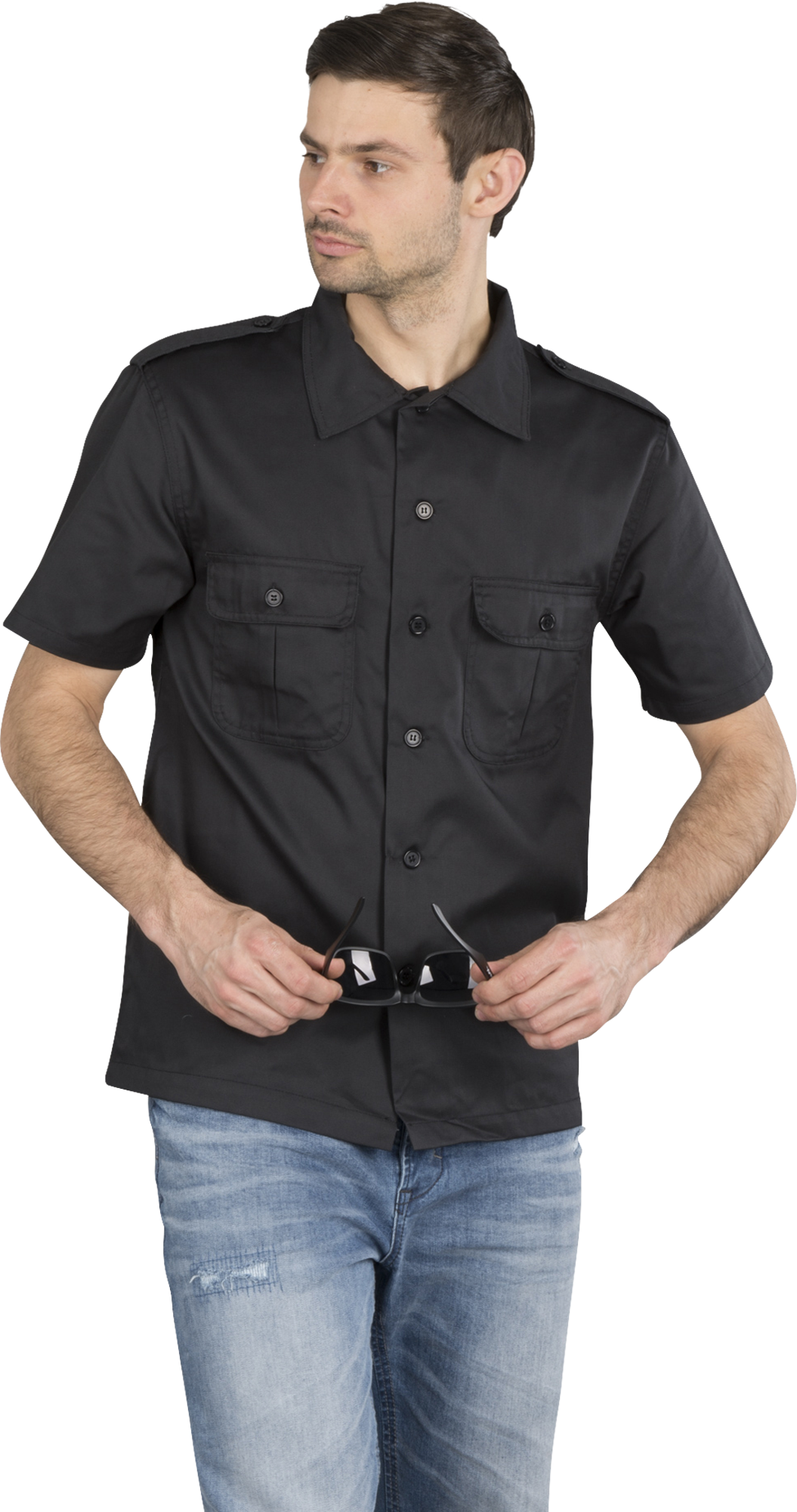 Brandit Camicia  US Hemd 1/2 Nera