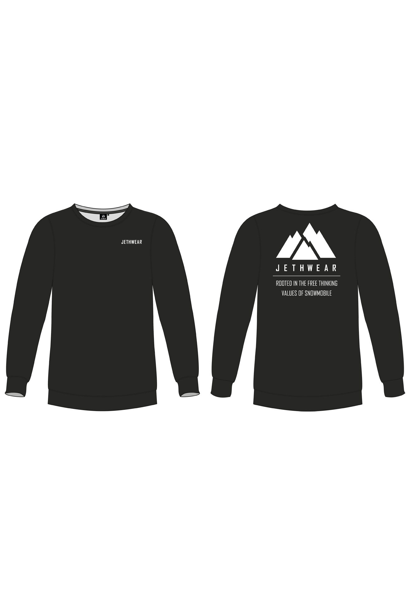 JETHWEAR Maglia  Black Mountain Crew Nera