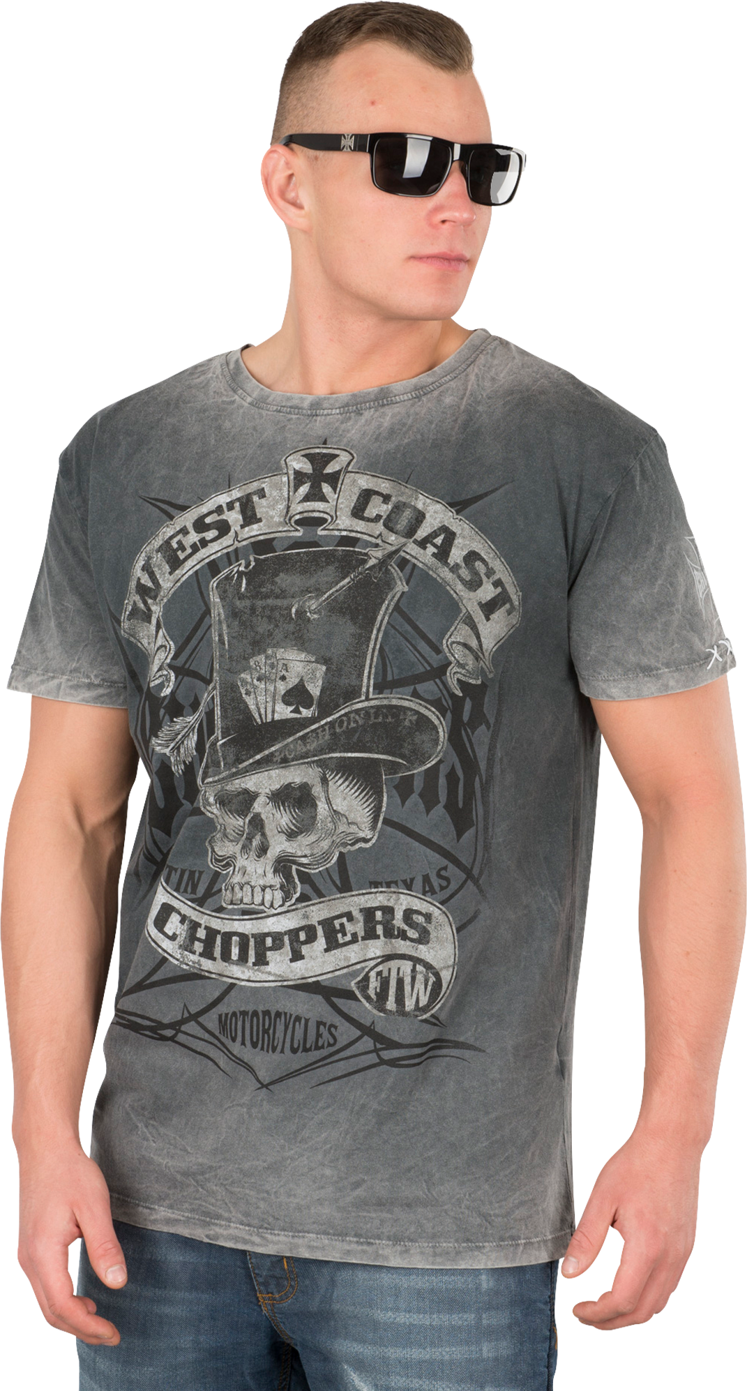 West Coast Choppers T-Shirt  Cash Only Nero-Grigio